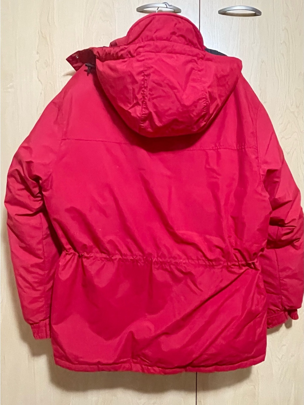 REI Vintage Down Jacket in Red. Insulated Parka with Detachable Hood Size 16 - Picture 4 of 11